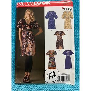 Simplicity 6001 Sewing pattern empire waist dress flutter puff sleeve size 8-18